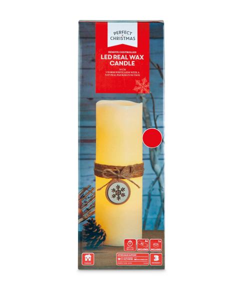 30cm LED Real Wax Snow Flake Candle