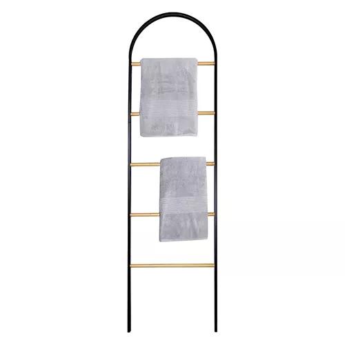 20" x 1.18" x 72" Bamboo Ladder, Black