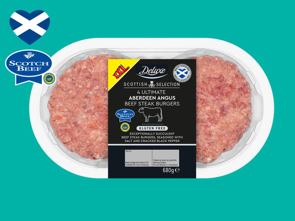Deluxe 4 Ultimate Aberdeen Angus Beef Steak Burgers