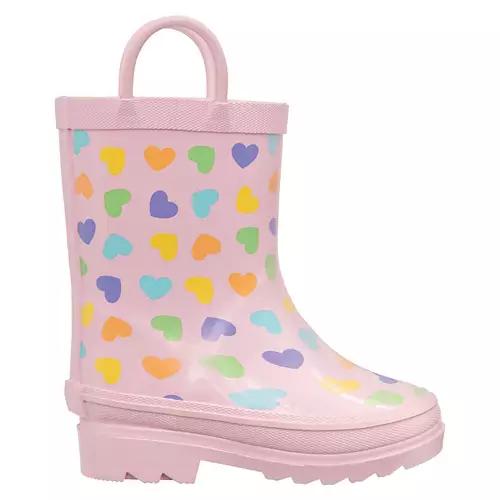 Toddler Warm Lined Rain Boots - Heart, 9/10