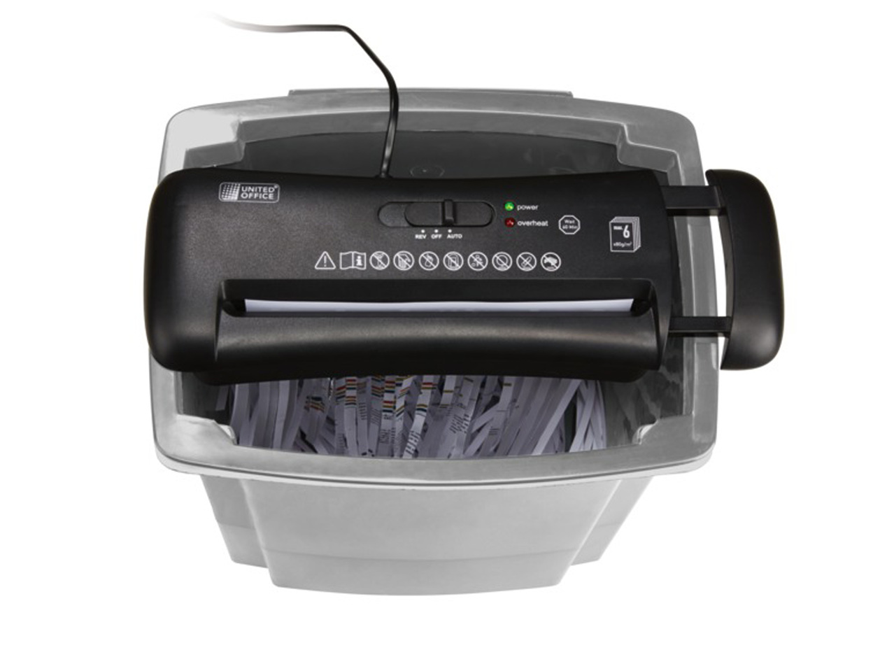 UNITED OFFICE Bin-Top Document Shredder
