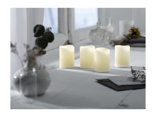 Livarno Home White LED Real Wax Candles - 4 Pack