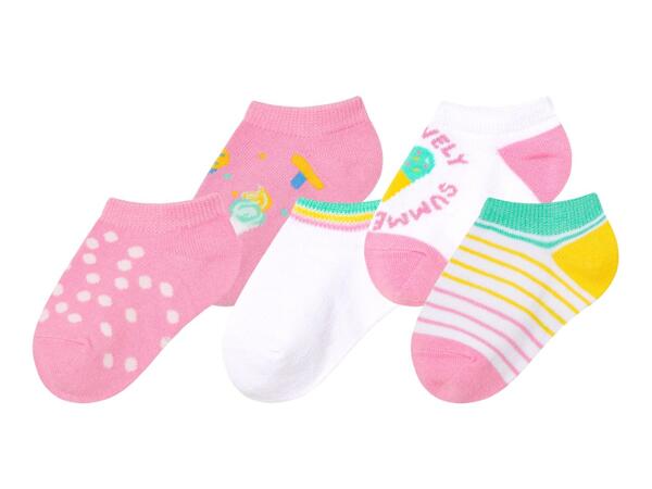 Girls' trainer socks, 5 pairs