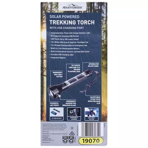 Solar Powered Trekking Torch with USB Charger