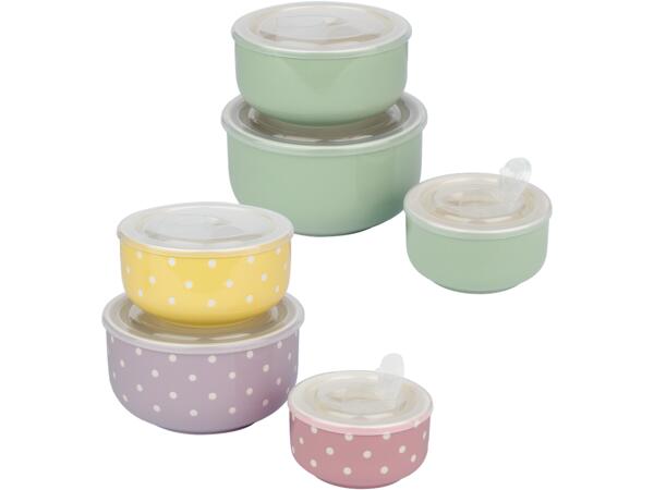 Porsinskål med lock, 3-pack