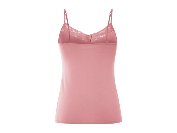 Esmara Ladies' Lace Trim Vest Tops - 3 Pack - Pink