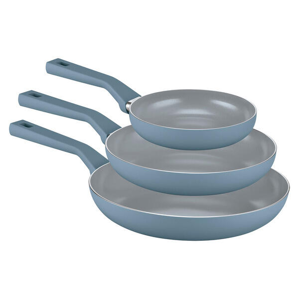 Crofton Blue Ceramic Frying Pans - 3pk