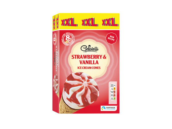 STRAWBERRY & VANILLA ICE CREAM CONES
