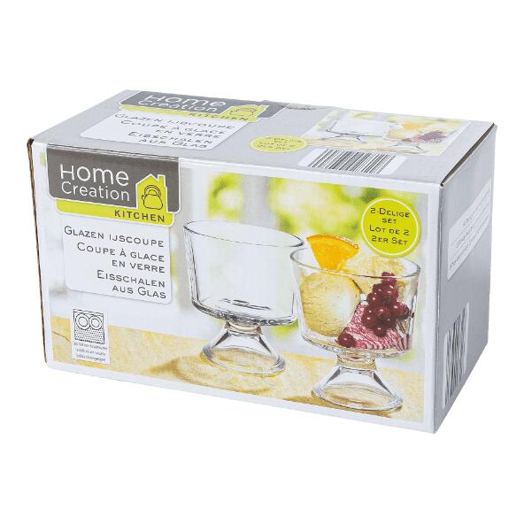 HOME CREATION KITCHEN(R) 				Coupes à glace en verre, 2 pcs