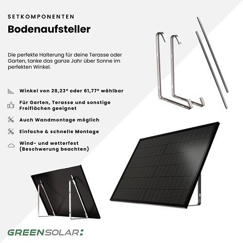 GREEN SOLAR Balkonkraftwerk Boden 900/800 mit Anker Solix 3
