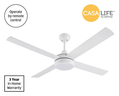 52" DC White Ceiling Fan with LED - White