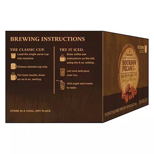 Bourbon Pecan Flavored Light Roast Coffee Cups, 12 count