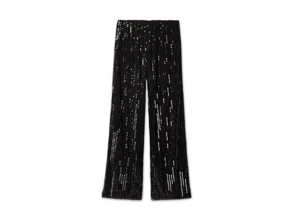Damen Pailletten-Hose