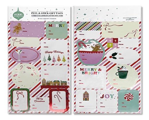 Merry Moments 50pk Peel and Stick Tags or 30pk Gift Tags