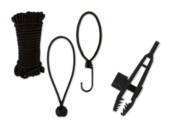 Vielzweckseil/​Spanngummi-Set/​Planenclips