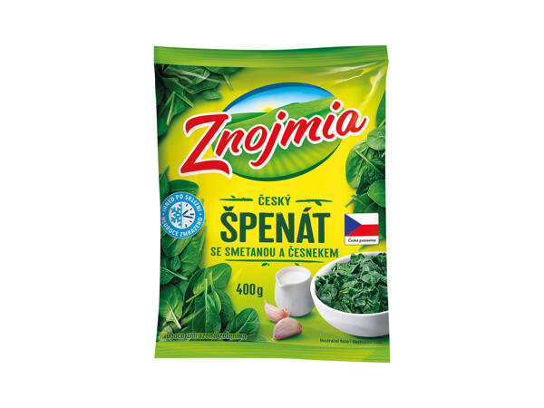 ŠPENÁT SE SMETANOU A ČESNEKEM