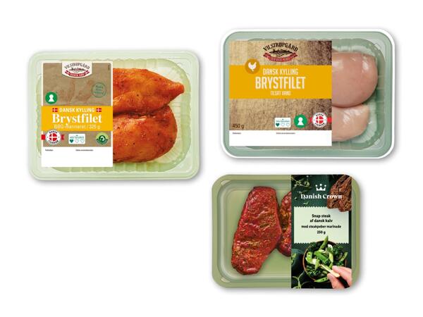 Kyllingebrystfilet, kyllingebrystfilet med BBQ eller snap steak