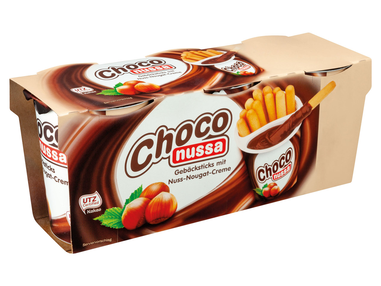 CHOCO NUSSA Gebäcksticks mit Nuss-Nougatcreme