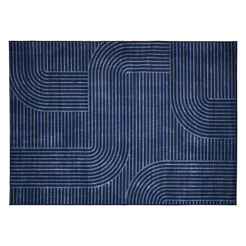 5' X 7' Indoor/Outdoor Washable Area Rug - Navy Geo