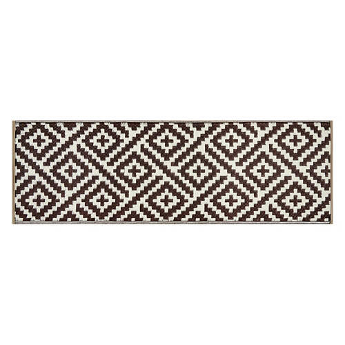2' x 6' Reversible Indoor/Outdoor Runner - Brown/Beige Diamond