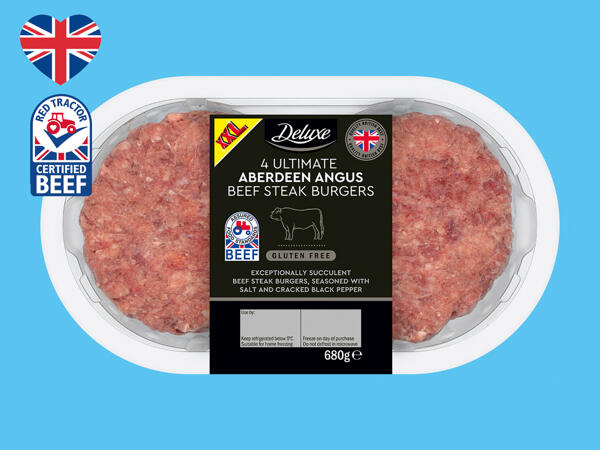 Deluxe 4 Ultimate Aberdeen Angus Beef Steak Burgers