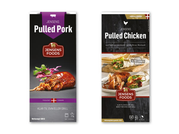 Jensens pulled chicken eller pulled pork