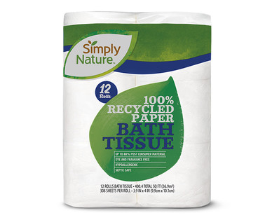 Simply Nature 12 Roll Green Bath Tissue