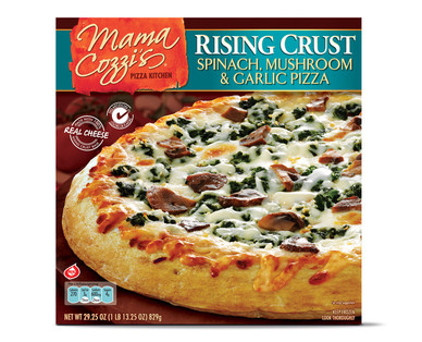 Mama Cozzi's Spinach, Mushroom and Garlic Pizza
