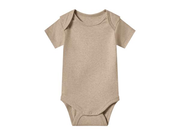 LUPILU Beige & White Baby Short-Sleeve Bodysuits - 3 Pack