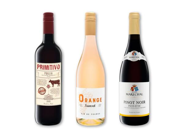 Primitivo Puglia, Orange Sunset eller Marechal Pinot Noir IGP