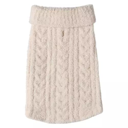 Pet Ultra Cozy Super Soft Sweater, Cable-Knit Cream, S