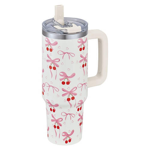 40 oz Thirst Crusher Tumbler - Bows & Cherries