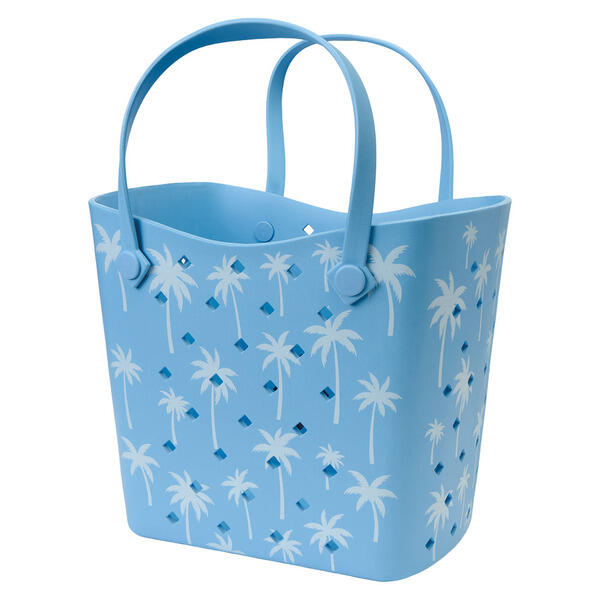 LIVE IN STYLE Blue Palm Print Haul It All Tote