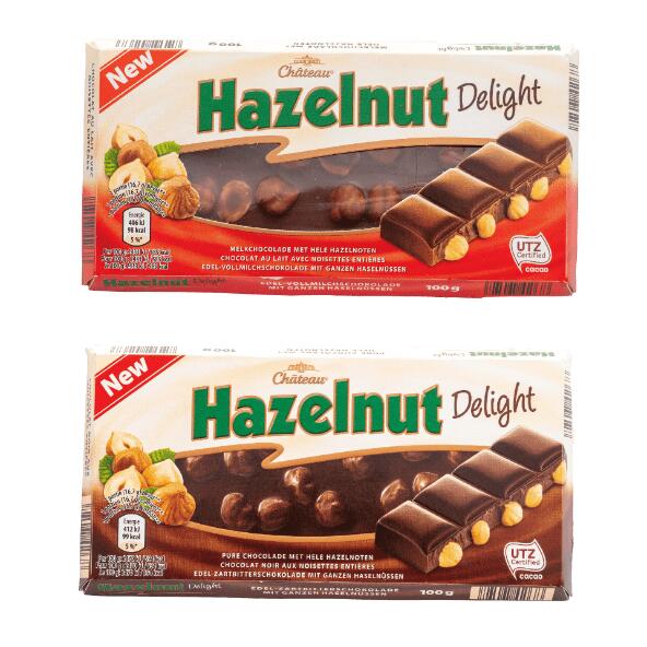 Chocolade met hele hazelnoten