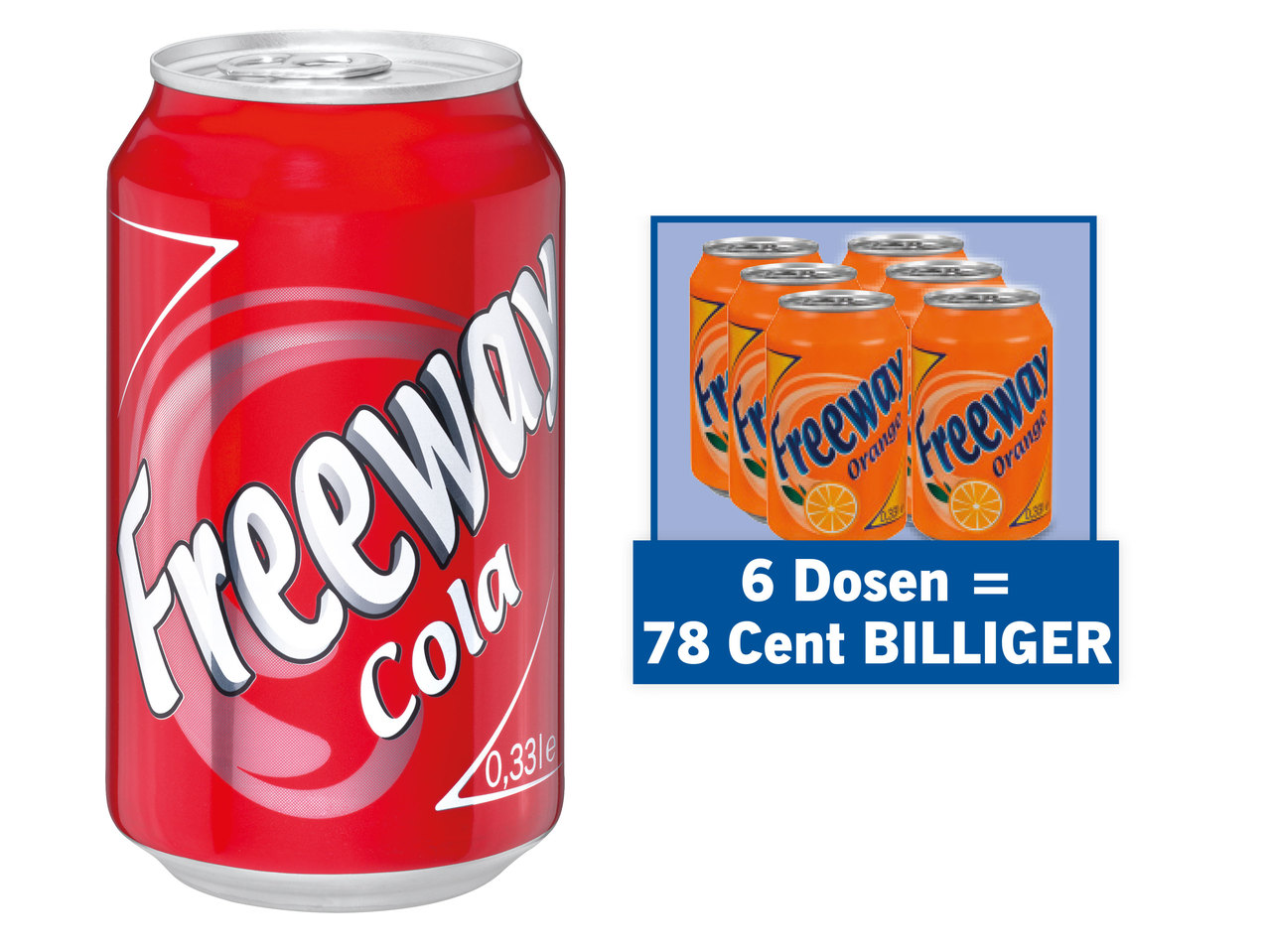 FREEWAY Cola oder Orangenlimonade