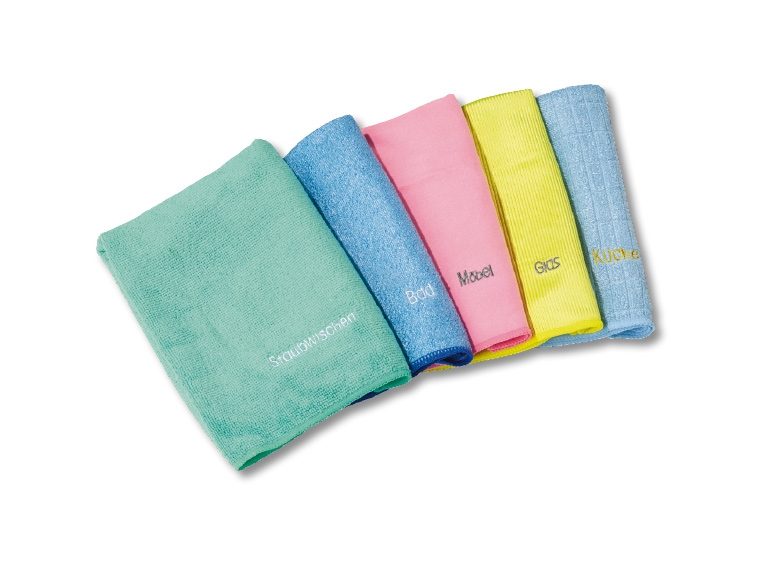 Chiffons microfibre, lot de 5 ***Cet article est disponible uniquement en Suisse alémanique.***