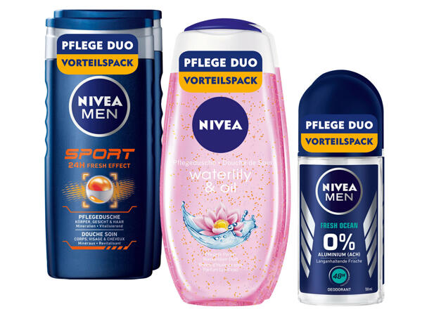 Nivea Deo-Roller 2er/Pflege-Duschgel 2er