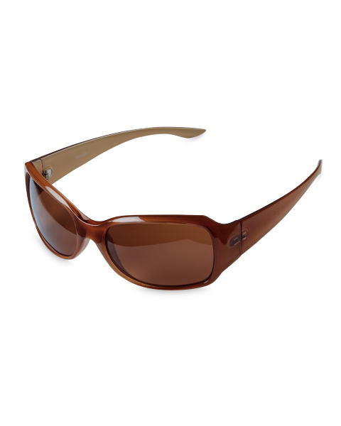 Beige Frame Polarised Sunglasses