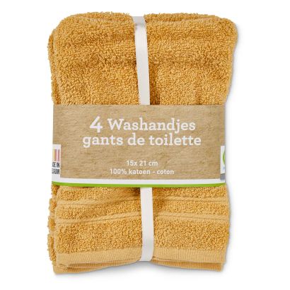 Gants de toilette, 4 pcs