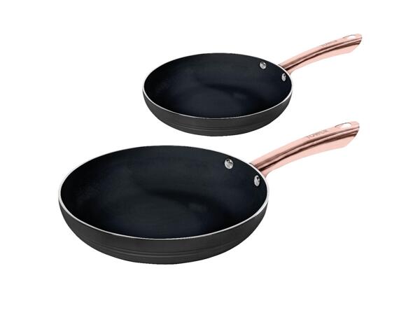 Linear Rose Gold 2 PC Frying Pan Black
