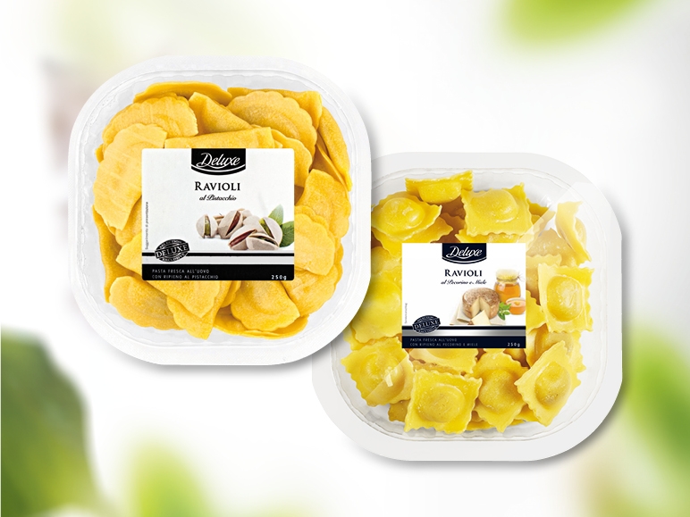 Ravioli mit Pistazienfüllung/ Honig- und Pecorinofüllung