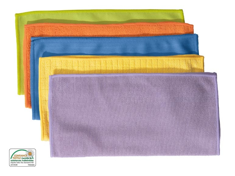 Chiffons en microfibre, lot de 5