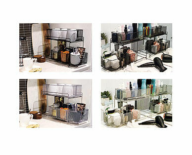 Easy Home Two-Tier Mesh Organizer with Dividers