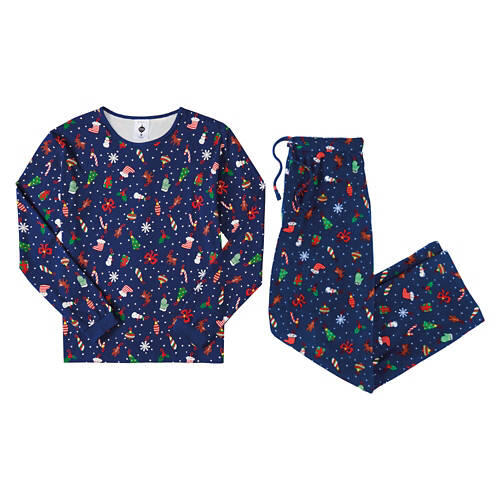 Men's Holiday Pajama Set - Blue Festive, L