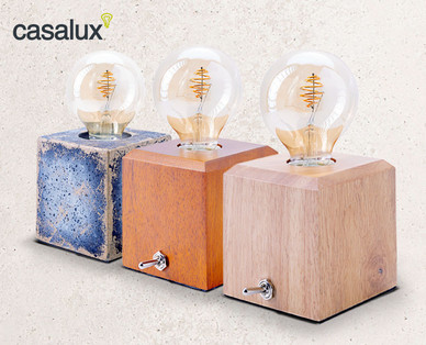 CASALUX LED-Holz-/Betonleuchte mit Retro-Leuchtmittel