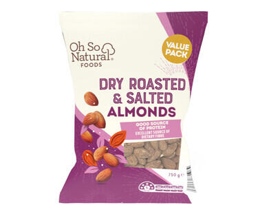 Oh So Natural Dry Roasted & Salted Almonds 750g
