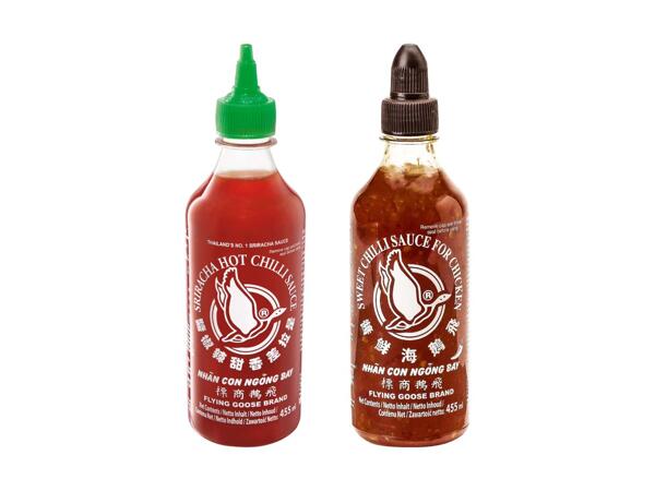 Flying Goose Sriracha/​Sweet Chilli Sauce