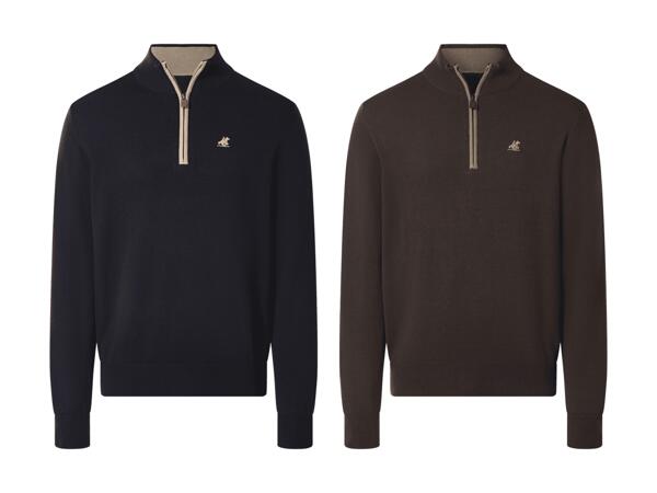 Pullover in maglia premium con collo con zip