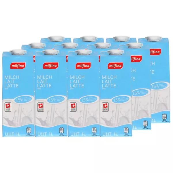MILSANI Lait UHT 1.5% de matières grasses 12x1L