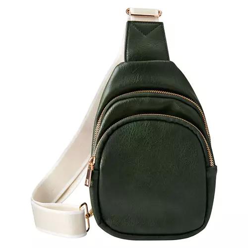Faux Leather Sling, Olive